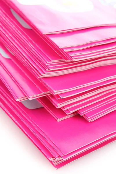 Många rosa tidningar — Stockfoto