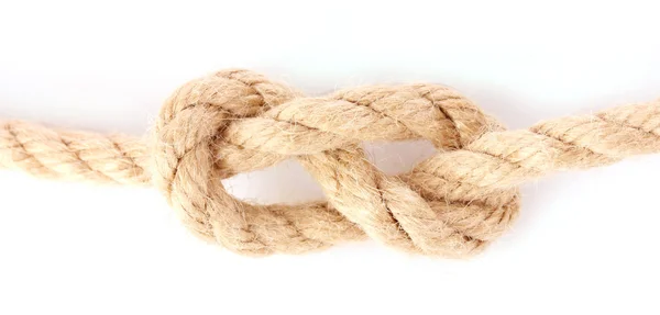 Cuerda con nudo aislado en blanco —  Fotos de Stock