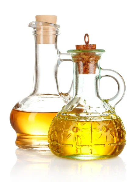 JAR s olejem izolovaných na bílém — Stock fotografie