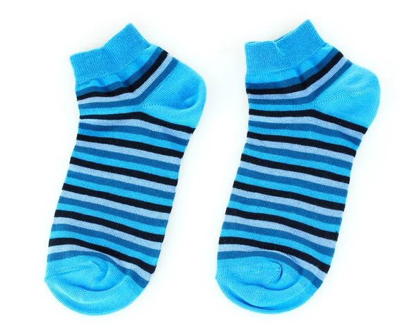 蓝色条纹的袜子 — 图库照片