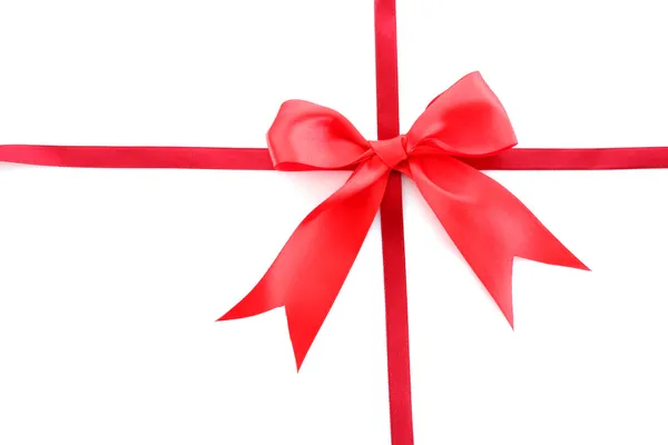 Geschenk rote Schleife und Schleife isoliert auf weißem Hintergrund — Stockfoto