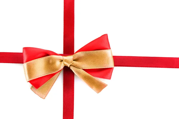 Geschenk rood lint en boog geïsoleerd op witte achtergrond — Stockfoto
