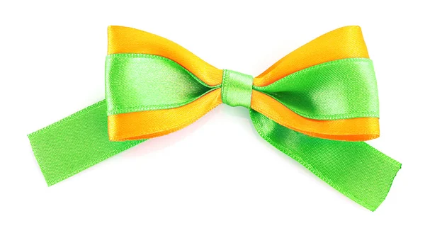 Gift green ribbon bow isolated on white background — Stock Photo, Image