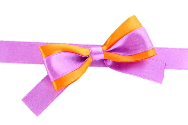 Gift violet ribbon and bow isolated on white background — Stock Photo, Image