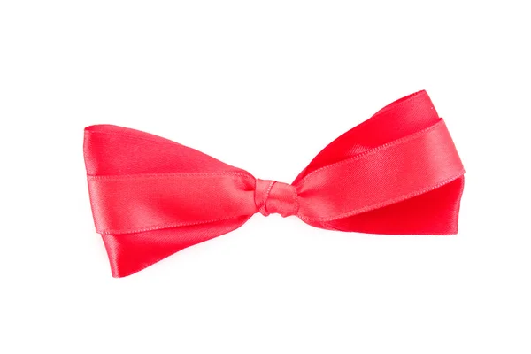 Gift red ribbon and bow isolated on white background — Stock Photo, Image
