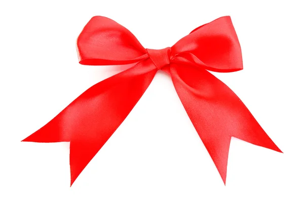 Подарункова червона стрічка і лук ізольовані на білому тлі — стокове фото
