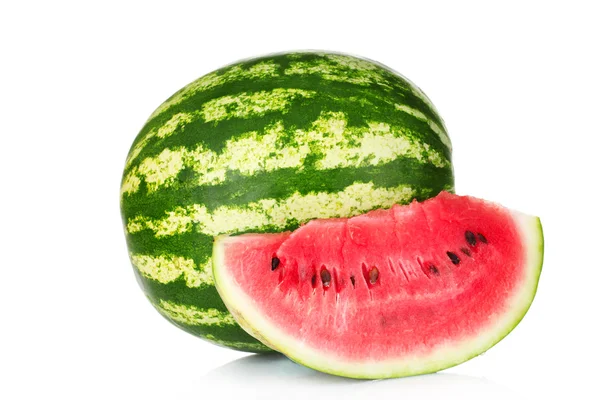 Reife Wassermelone und Scheibe — Stockfoto