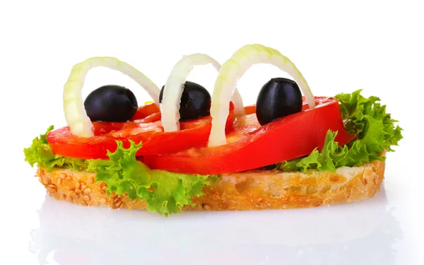 Sanduíche saboroso com queijo e tomate — Fotografia de Stock