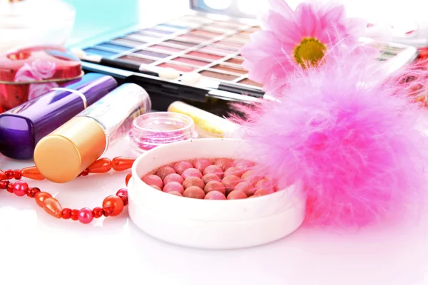 Rouge on the cosmetics background — Stock Photo, Image