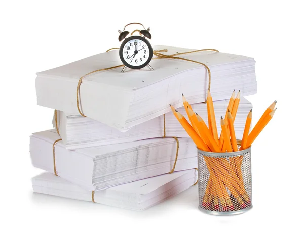 Many papers and pencils — Stock Photo, Image