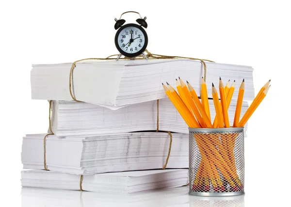 Many papers and pencils — Stock Photo, Image