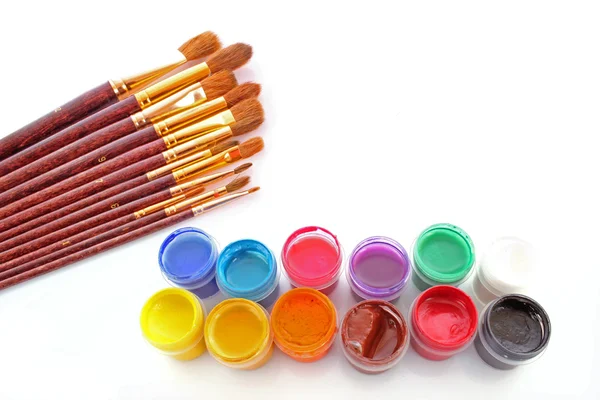 Otevřené barvy kbelíků barev — Stock fotografie