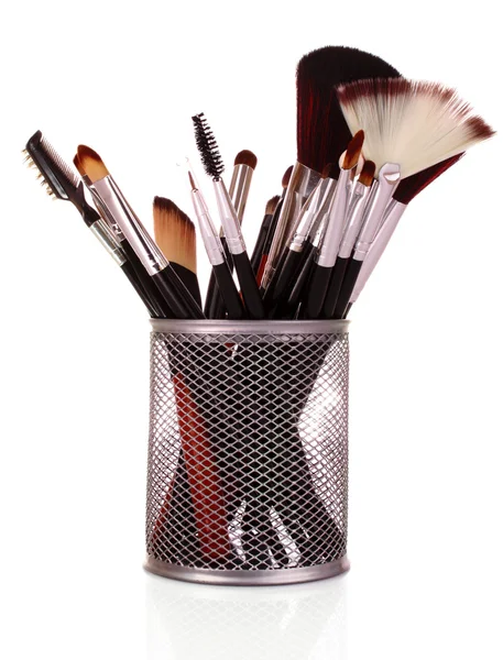 Cosmetic brushes on white — Stock Photo, Image