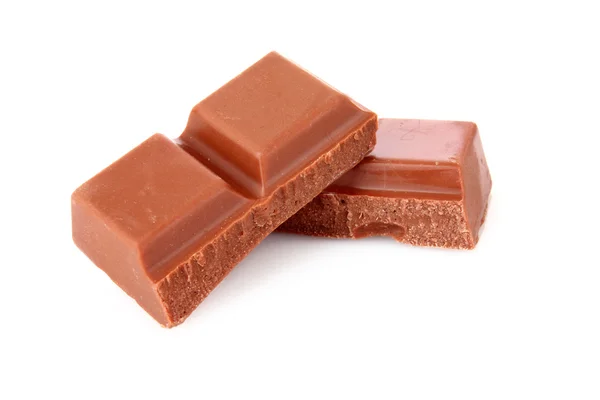 Chocolate pieces on white background — Stock Photo, Image