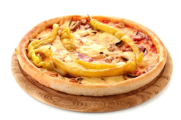 God italiensk pizza över vita — Stockfoto
