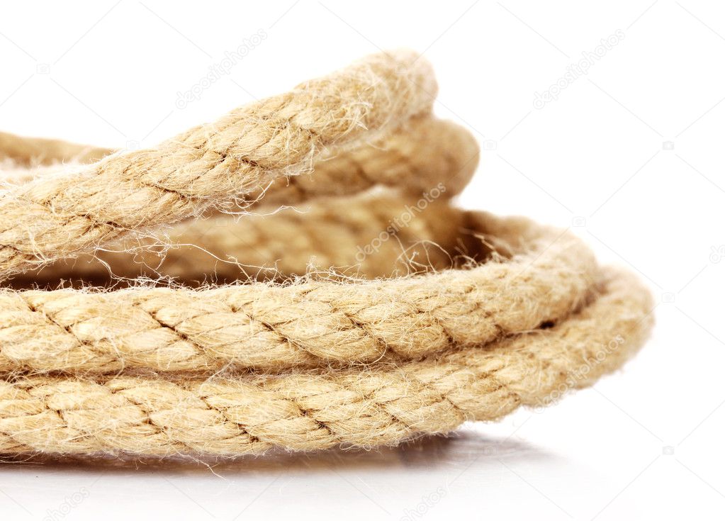Roll of rope isolated on white
