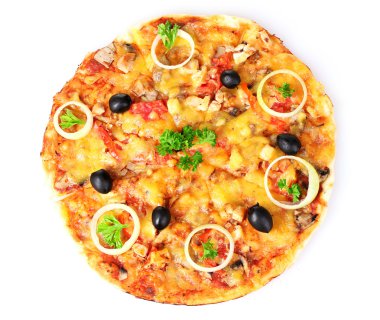 zeytinli lezzetli pizza