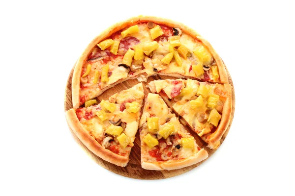 God italiensk pizza över vita — Stockfoto