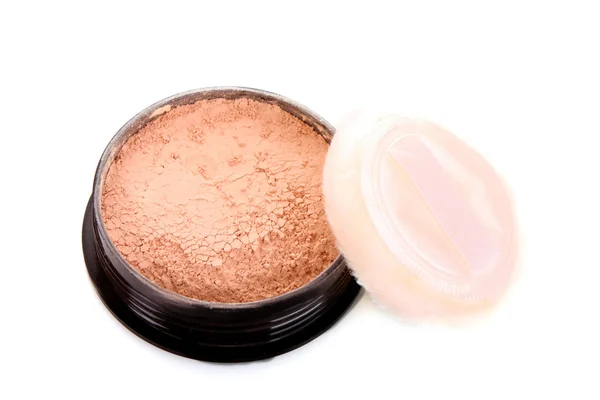 Makeup powder on white background — Stock Photo, Image