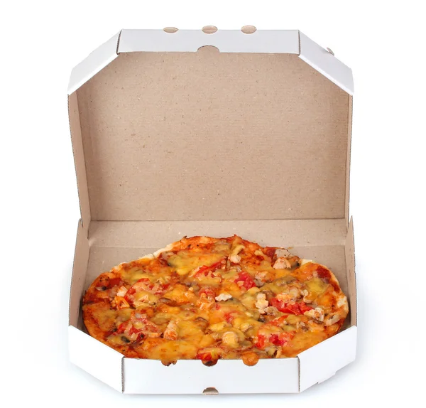 Maukas pizza pakkauksessa — kuvapankkivalokuva