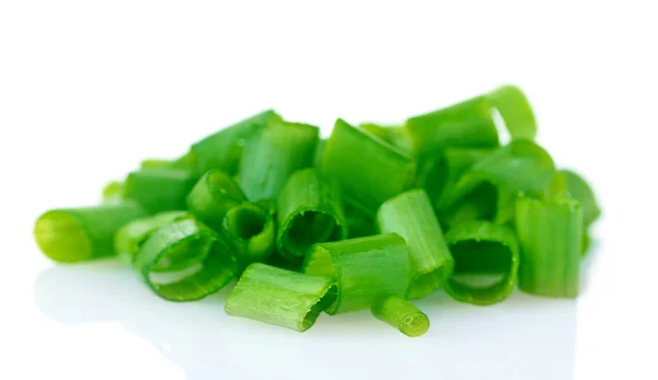 Chopped green onion isolated on white — Stock Photo, Image