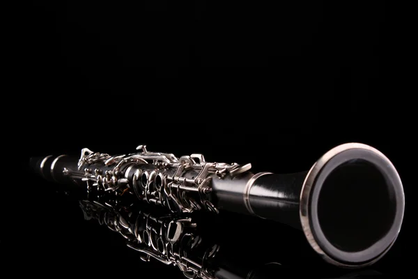Clarinet isolated on black — Stock Photo, Image