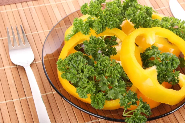 Orange pepper and parsley on white background — Stock Photo, Image