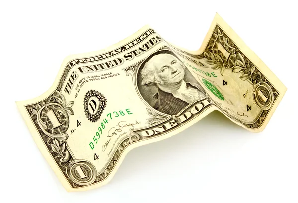 1 dollar bill isolated — Stock Photo, Image