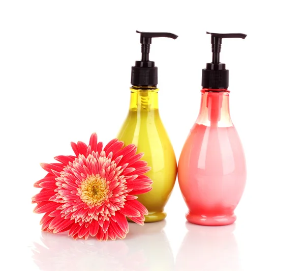 Jabón líquido y flor — Foto de Stock