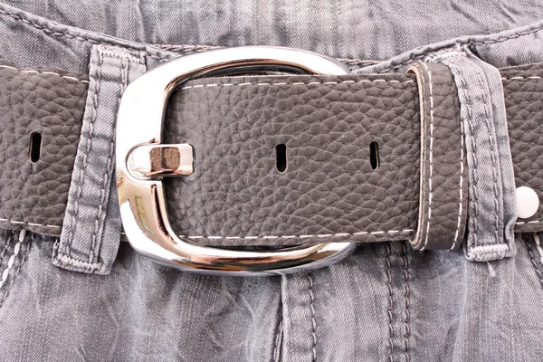 Blue jeans with belt — Stock Photo, Image