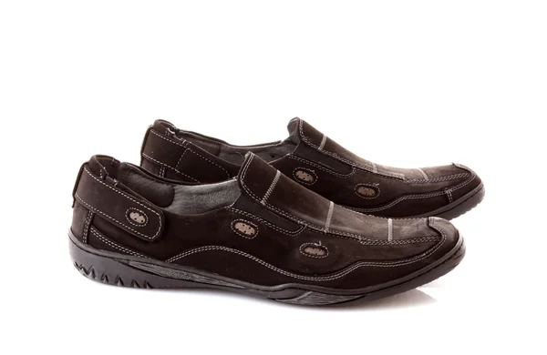 Pánské černé boty izolovaných na bílém pozadí — Stock fotografie