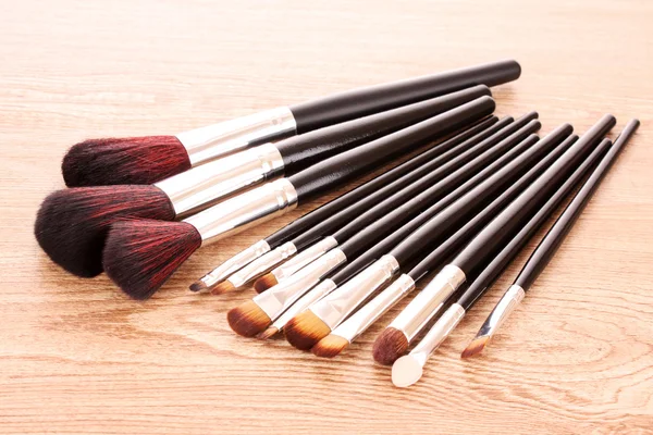 Maquillaje profesional y cepillos de polvo — Foto de Stock
