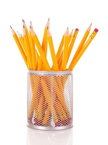 Muchos lápices en whie — Foto de Stock