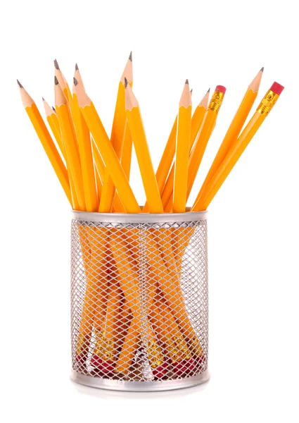 Muchos lápices en whie — Foto de Stock
