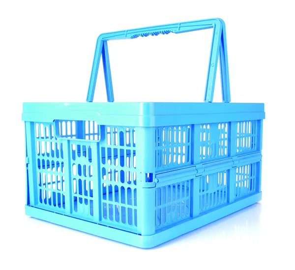 Modré nákupní košík — Stock fotografie