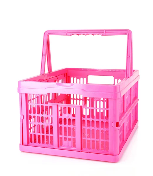 गुलाबी शॉपिंग टोकरी — स्टॉक फ़ोटो, इमेज