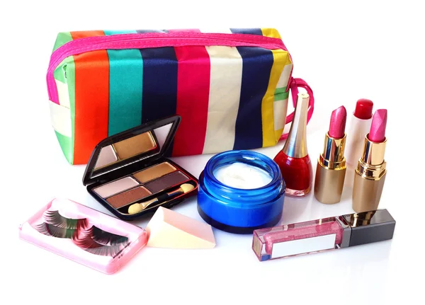 Fehér alapon izolált kozmetikai termékek — Stock Fotó