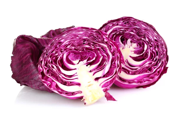 Beautiful red cabbage isolated on white — Stock Photo, Image