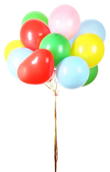 Fliegende Ballons isoliert auf weiß — Stockfoto