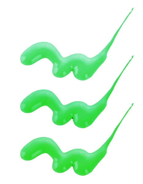 Fehér alapon zöld festék minta — Stock Fotó