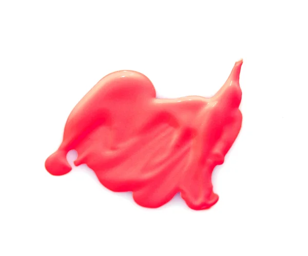 Läppstift prov av röd färg på vit — Stockfoto