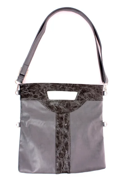 Grey women bag isolated on white background — Stock Photo, Image