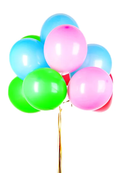 Balões voadores isolados em branco — Fotografia de Stock
