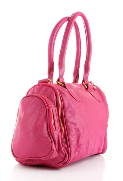 Bolso de mujer rosa aislado sobre fondo blanco — Foto de Stock