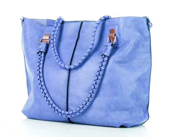 Bolso de mujer azul aislado sobre fondo blanco —  Fotos de Stock