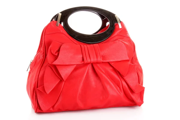 Красная сумка женщины изолированы на белом фоне — стоковое фото