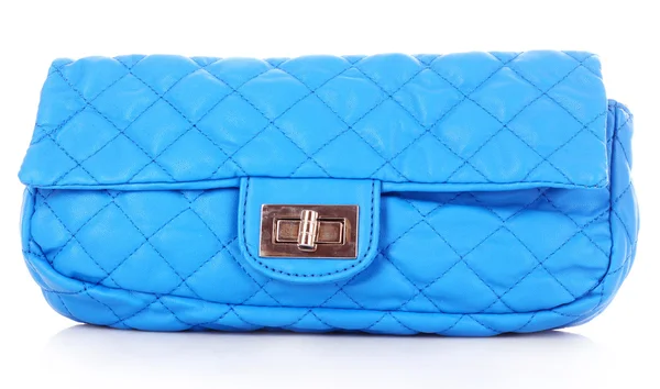 Bolso de mujer azul aislado sobre fondo blanco — Foto de Stock