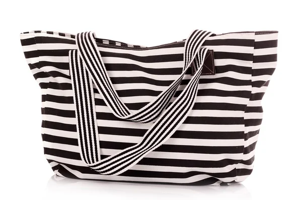 Striped women bag isolated on white background — Stock Photo, Image