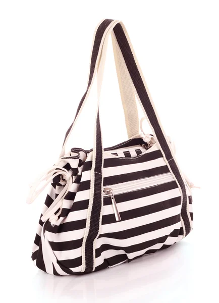 Striped women bag isolated on white background — Stock Photo, Image
