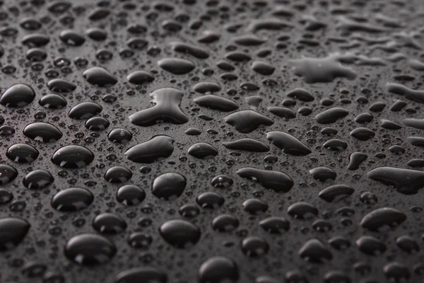 Gotas de agua en negro — Foto de Stock